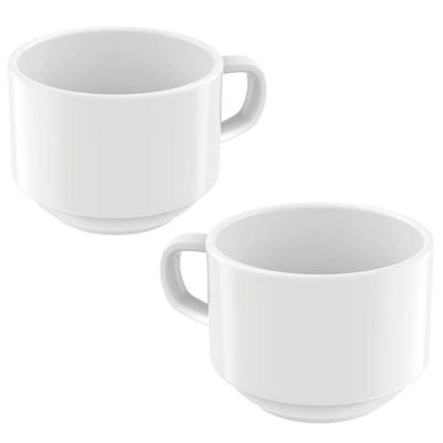 Kit 12 Peças Conjunto Xícaras de Chá com Pires em Porcelana 240ml Tramontina Paola