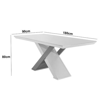 Mesa Para Sala De Jantar Carol 180cm Em Mdf E Vidro