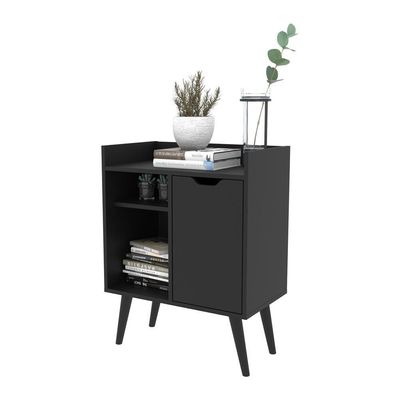 Aparador Retrô 60cm Com 1 Porta Multimóveis Cr50063 Preto