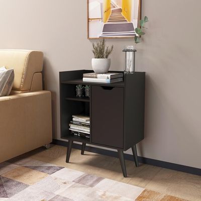 Aparador Retrô 60cm Com 1 Porta Multimóveis Cr50063 Preto