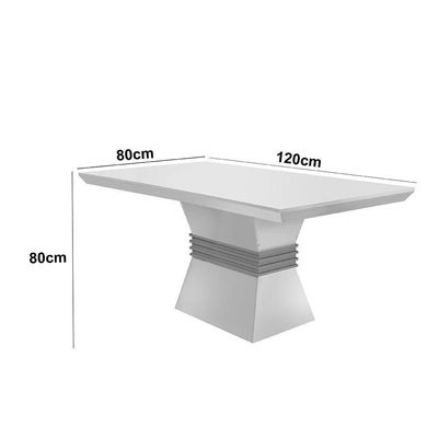Mesa Sala De Jantar Lucy 120cm Canto Copo Off White