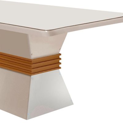 Mesa Sala De Jantar Lucy 120cm Canto Copo Off White