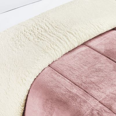 Coberdrom Casa Scarpa Apollo Solteiro Sherpa Manta Flannel Toque Lã de Carneiro - Rosa