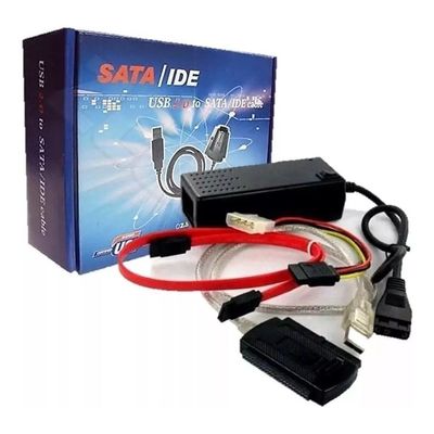 Adaptador Usb 2.0 + Fonte Energia Para Converter Hd De Pc = USB 2.0 480 MBPS = COMPATIVEL COM HD HARD DISK DRIVE IDE ATA