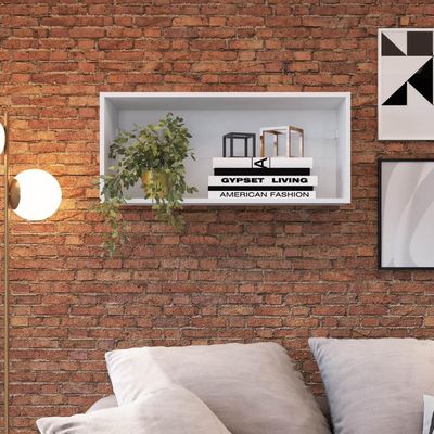 Nicho de Parede Horizontal Branco Organizador Multiuso 81x26cm Funcionale Sala Escritório
