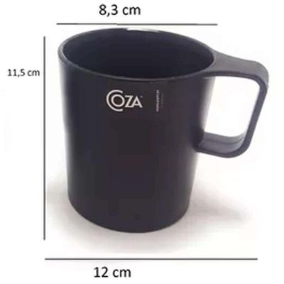 Kit 48 Canecas Escolares 250ml Preto Empilháveis Coza Refeit