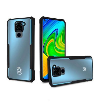 Película Defender Glass + Camera + Fibra de Carbono + Capa Dual Shock X Para Redmi Note 9 - Gshield