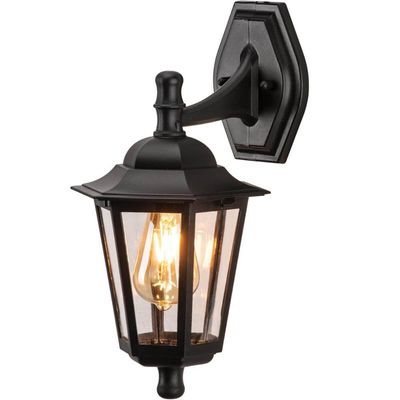 Kit 12 Arandelas de Parede Luminárias Externas Preta Clássica Colonial Lâmpada E27 Dital
