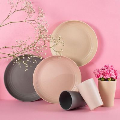 Conjunto 25 Bandejas de Bambu e Polipropileno 27cm Fundas para Servir Restaurantes Casa de Eventos