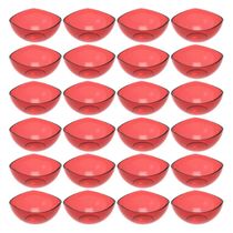 24 Potes para Doces Sobremesas Restaurante Hotel Vermelho Transparente Plástico Crippa