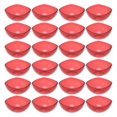 24 Potes para Doces Sobremesas Restaurante Hotel Vermelho Transparente Plástico Crippa