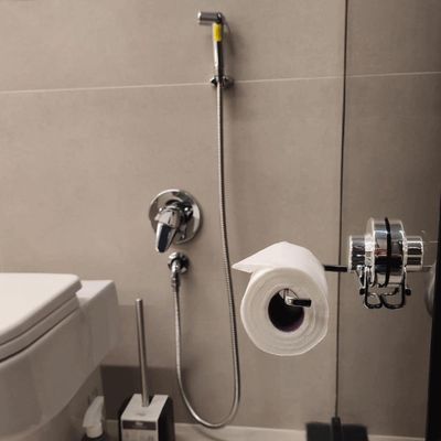 Suporte Porta Papel Higiênico com Ventosa Faciliti Papeleira de Parede Cromada