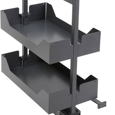 Coluna Baixa Masutti 2 Bandejas 24x48x61cm Cinza Corrediça Deslizante Móvel