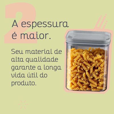 Conjunto 6 Potes Herméticos 1L Potes Pequenos Chumbo Porta Mantimentos Plasvale
