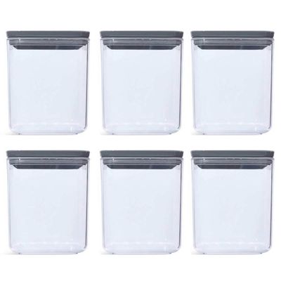 Conjunto 6 Potes Herméticos 1L Potes Pequenos Chumbo Porta Mantimentos Plasvale