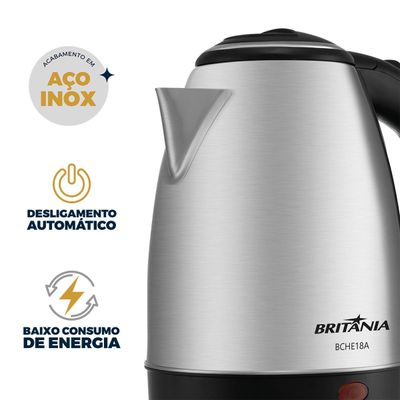 Chaleira Elétrica Britânia 1,8L Inox BCHE18A 220V