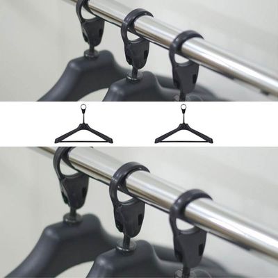 48 Cabides Roupa Hotel Antifurto Social Preto Giratório Reforçado Plástico