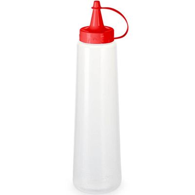 Kit 12 Bisnagas para Molhos 400ml Plástica Ketchup Tampa Vermelha Mostarda Maionese Plasvale