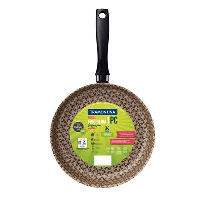 Frigideira Antiaderente Reta 1,7L Tramontina de Alumínio 22cm Turim Vermelha