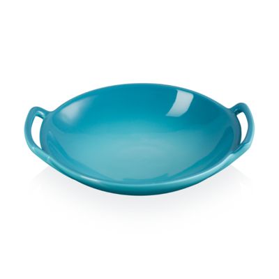 PRATO LE CREUSET REDONDO EM CERÂMICA 20CM WOK AZUL CARIBE 219170717020