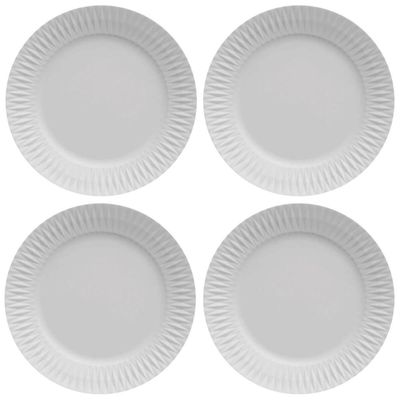 Kit 4 Pratos Rasos Porcelana Branca 26,5cm Germer Mesa Posta Restaurante