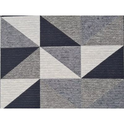 Kit Tapetes E Passadeira Antiderrapante Para Cozinha Cor Triângulos Azul
