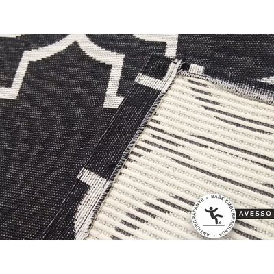 Kit Tapetes E Passadeira Antiderrapante Para Cozinha Cor Marrocos Preto