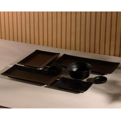 Bowl de Melamina Tóquio Lyor Preto 450ml Oriental Shimeji Yakisoba Pote Redondo