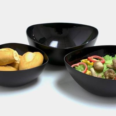 Saladeira Triangular 5L Grande Essential 31cm Preto Pipoca Salada Frutas Coza