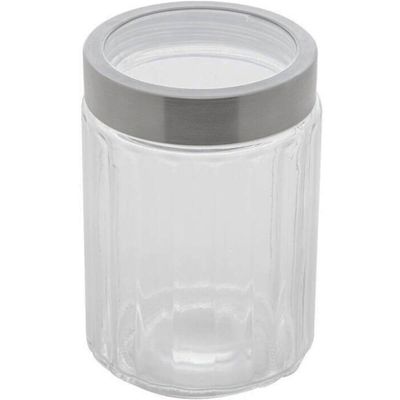 Pote Vidro Borossilicato Lyor 1,2L Tampa Prata Sydney Porta Mantimentos Condimentos