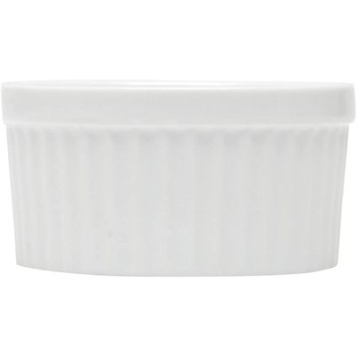 Kit 6 Ramekins Porcelana 155ml Canelados Brancos 8,4x5cm Molhos Classic Lyor