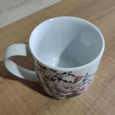 Conjunto 6 Xícaras Grande Porcelana de Chá Café Florida 360ml Branca Germer Garden Urban