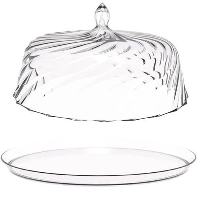 Kit 2 Boleiras Porta Bolo com Cúpula 30cm Transparente Glassy Crippa Doces Sobremesas