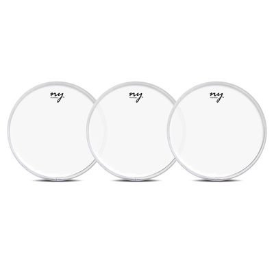 Kit 3 Peles Leitosas Translucidas para Bateria 14" New York