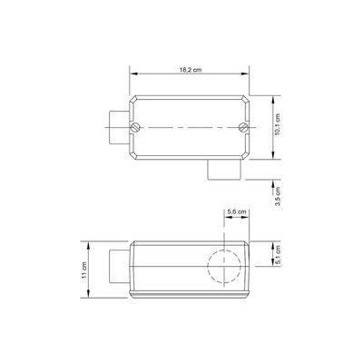 Condulete fixo 2.1/2" tipo "LL" - com tampa / rosca BSP / sem pintura