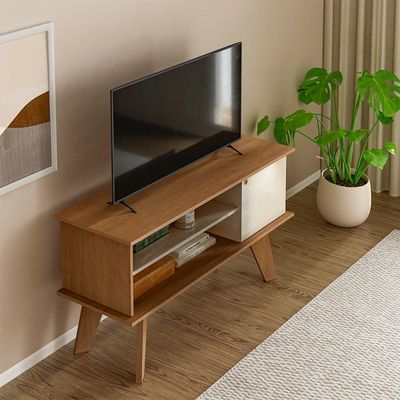 Rack para TV até 50 Polegadas Frank 1 PT Cinamomo e Off White