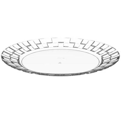 Conjunto 12 Pratos Grandes Plástico Resistente 26cm Transparentes Crippa