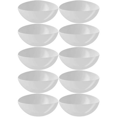 Kit 10 Bacias Plásticas Saladeiras 2,5L Essential Coza Branc
