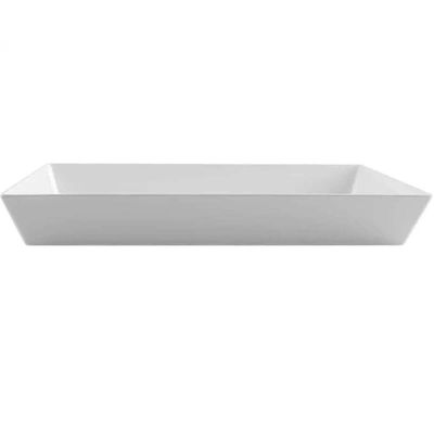6 Travessas de Melamina Branca Restaurante 53x33cm Buffet Sa