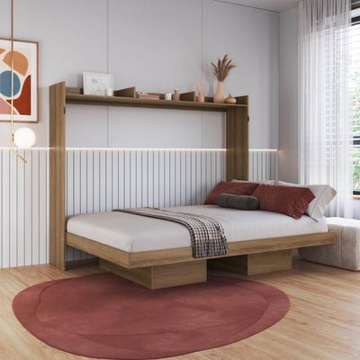Cama de Casal Articulável Mel Horizontal MDP Hanover Dobrável Decoração Art In Móveis