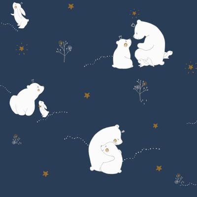 Papel de Parede Fofura Baby Ursinhos Fundo Azul FF4001