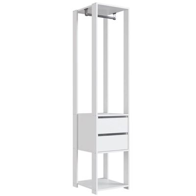 Guarda Roupa Closet 2 Gavetas E Cabideiro Branco 40x45x183cm Modulado