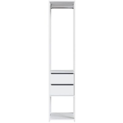 Guarda Roupa Closet 2 Gavetas E Cabideiro Branco 40x45x183cm Modulado