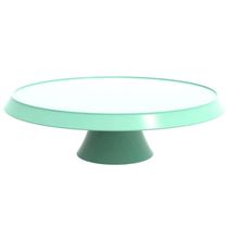 Kit 3 Boleiras com Pedestal Verde Menta Pratos para Bolos 28cm Balcões de Confeitarias Eventos