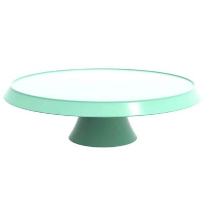 Kit 3 Boleiras com Pedestal Verde Menta Pratos para Bolos 28cm Balcões de Confeitarias Eventos