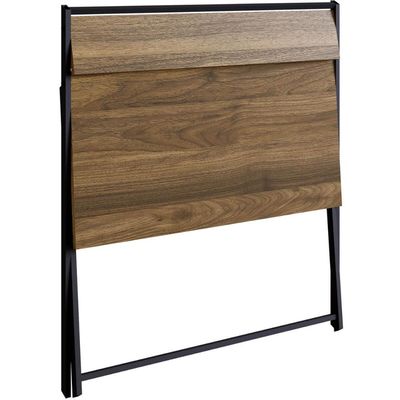 Escrivaninha Dobrável Com Prateleira Preto e Noce Oro 90 Cm Estilo Industrial Placa e Ponto