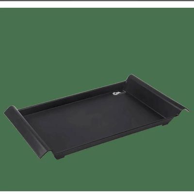 12 Bandejas de Servir com Alças 34x19cm Plásticas Pretas Restaurantes Café da Manhã Coza Casual