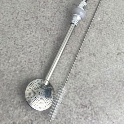 Bomba de Chimarrão Inox 23cm Anel Pérola Bojo Mil Furos Removível Erva Mate