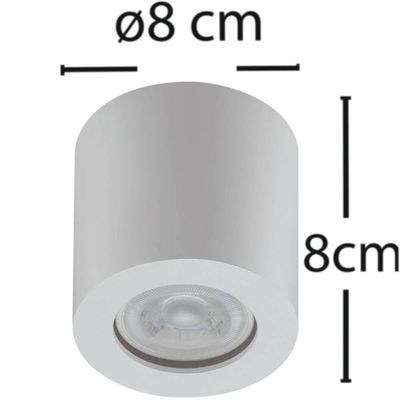 Spot de Sobrepor Redondo Branco Bivolt MR16 Luminária de Teto Baixa Zoom Dital