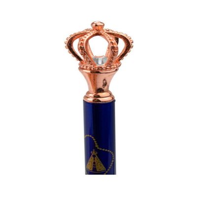 Caneta Roller Nossa Senhora Aparecida Azul Com Coroa